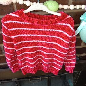 EUC Girls Derek Heart Striped Sweater 3T